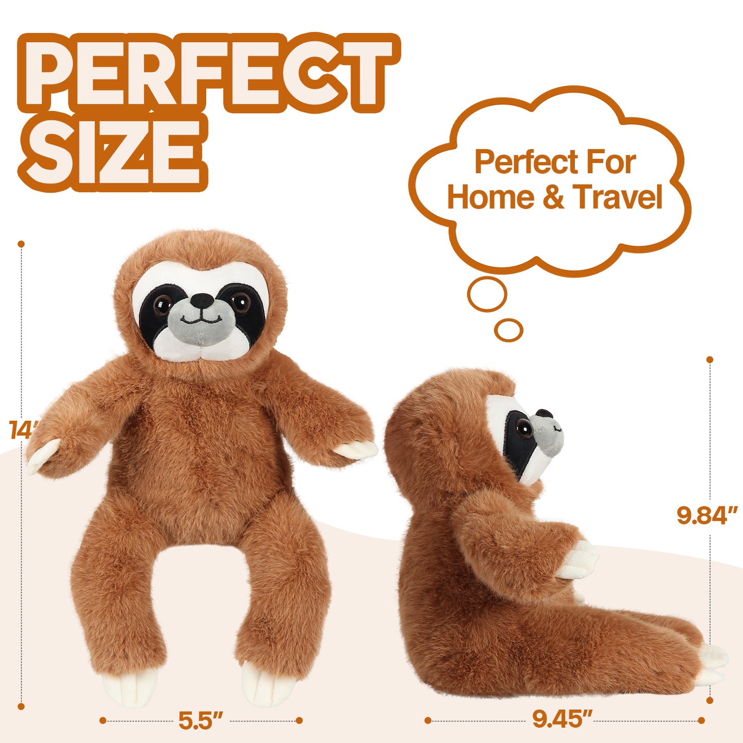 Huggable Massager, Adorable Plush Vibrating Animal for Soothing Comfort - Soft Cuddly Stress Relief Companion, Portable Travel Gift - Sloth