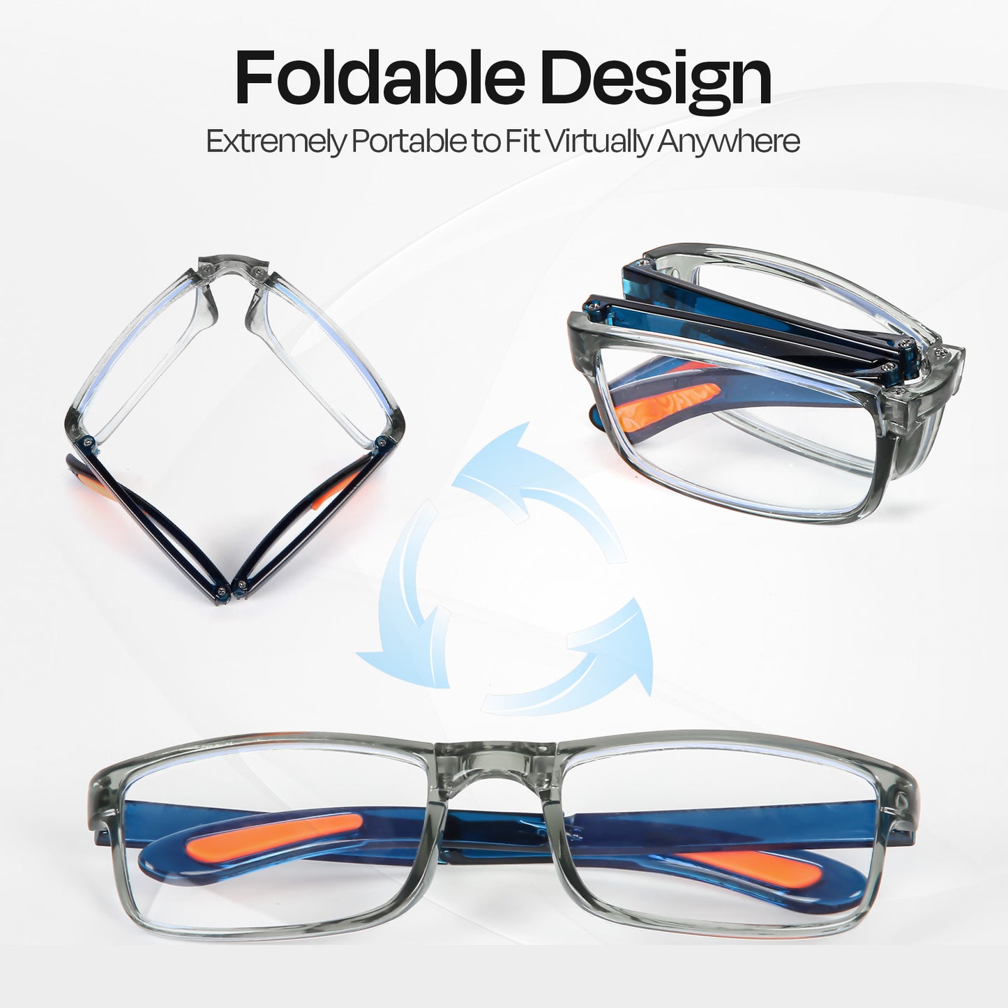 3 Pack Reading Glasses for Men&Women, Eyeglasses,Foldable Fashion Readers Spring Hinge with Pattern Print Eyeglasses, Computer Eye Glasses