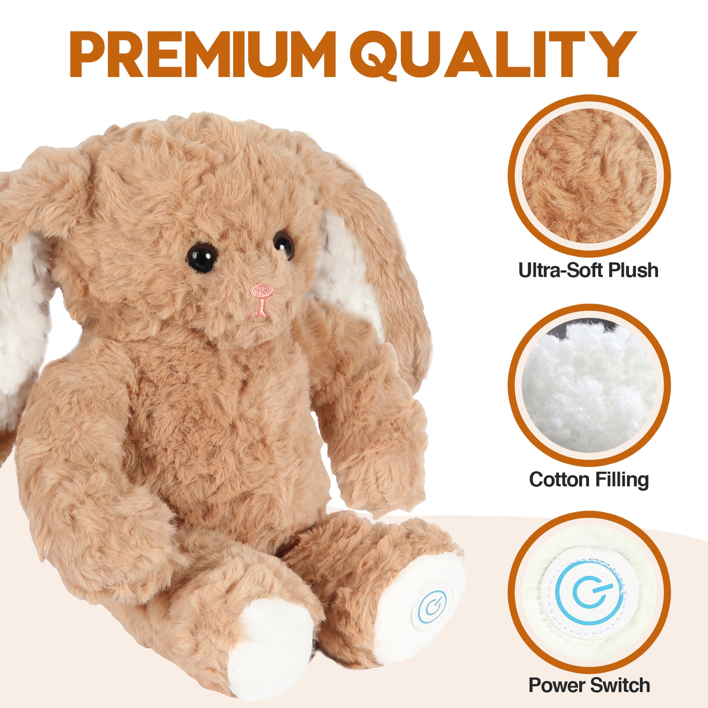 Huggable Massager - Plush Cat Shaped Vibrating Messager for Relaxing Comfort & Cuddles, Soft Portable Travel Companion, Great Gift-Rabbit