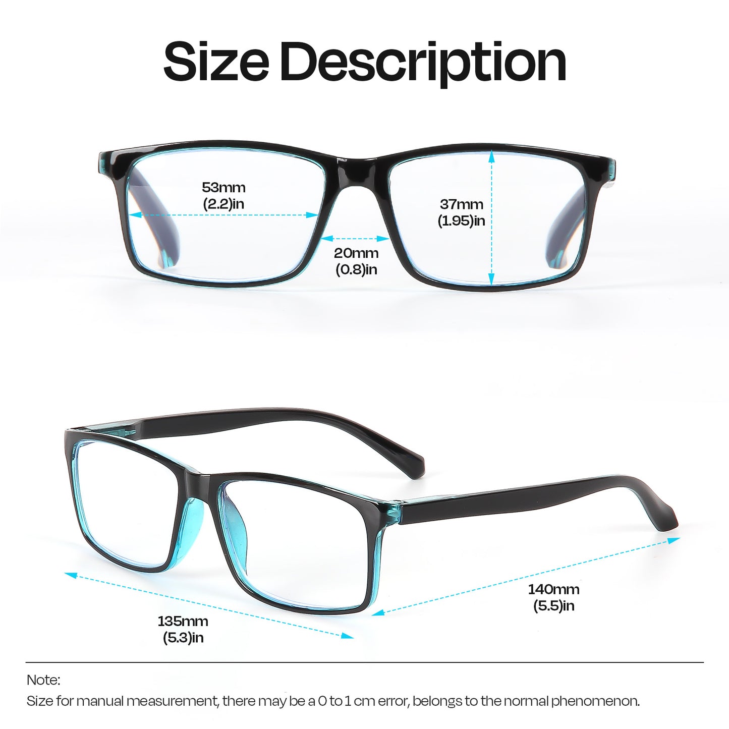 Reading Glasses 3 Pairs Fashion Readers Spring Hinge with Pattern Print Eyeglasses for Men&Women, Mix Color