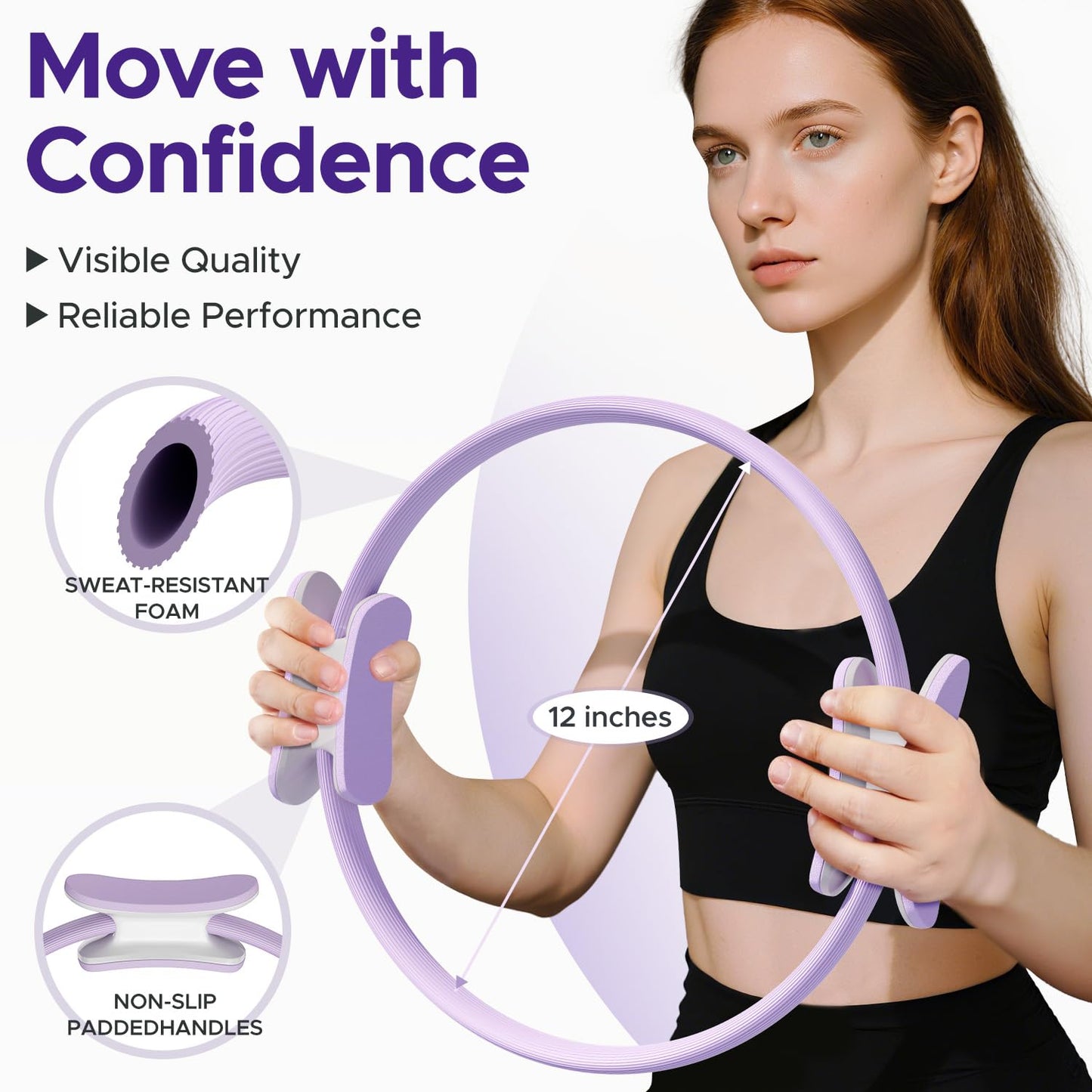 Pilates Ring Kit for Women, Pilates Equipment Accessories, Home Workout Set with Magic Circle, Mini Exercise Ball, Ankle Resistance Bands & Yoga Socks, for Fitness, Toning & Better Me Gifts