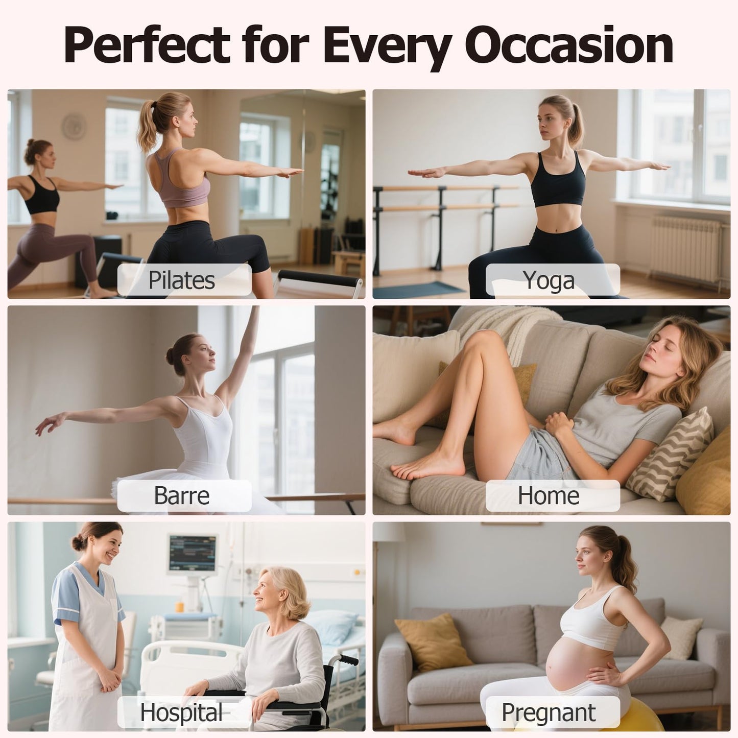 Pilates Socks with Grips for Women - Cute Non Slip Yoga Socks with Grippers on Bottom, Grippy & Non Skid Barre Hospital Slipper Sticky Socks for Workouts (4-Pack)