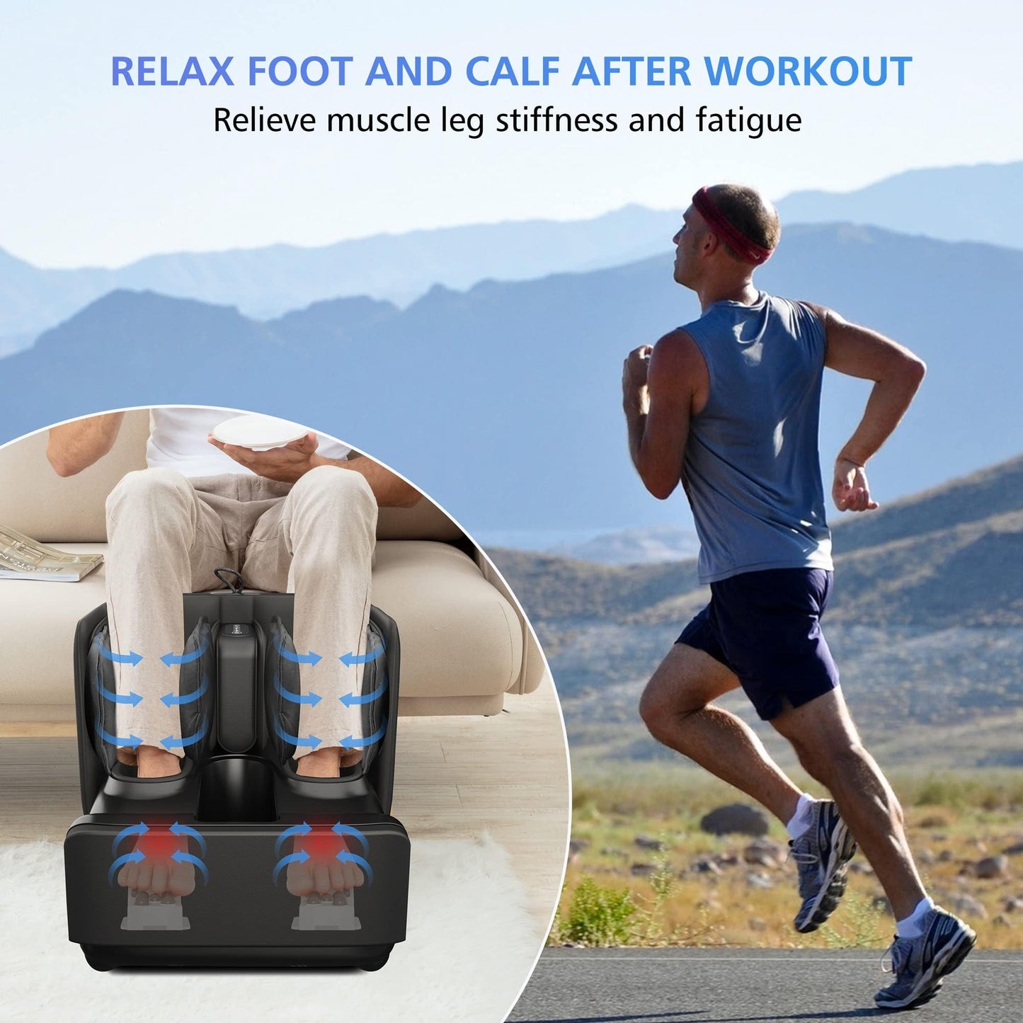 2 in 1 Foot Massager Machine,Shiatsu Foot and Calf Massager with Heat