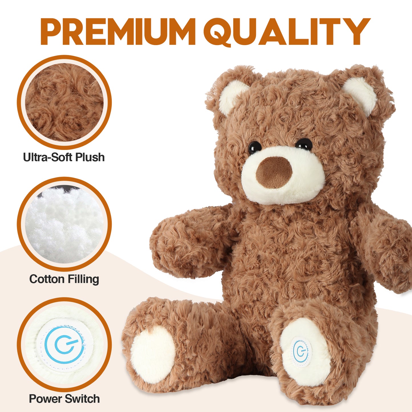 Huggable Massager, Soft Plush Vibrating Animal Friend for Comfort & Relaxation, Cuddly Portable Travel Buddy, Perfect Gift Idea - Bear