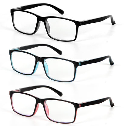 Reading Glasses 3 Pairs Fashion Readers Spring Hinge with Pattern Print Eyeglasses for Men&Women, Mix Color