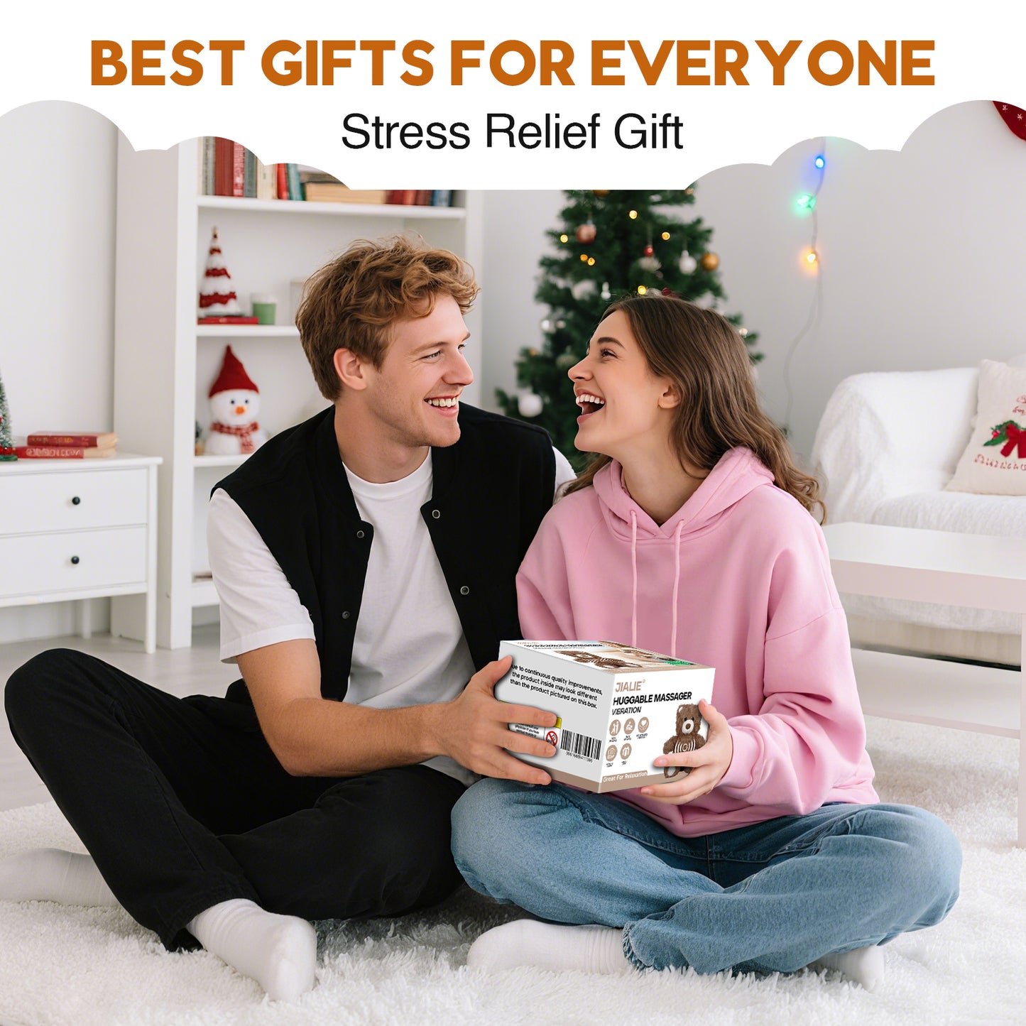Huggable Massager, Soft Plush Vibrating Animal Friend for Comfort & Relaxation, Cuddly Portable Travel Buddy, Perfect Gift Idea - Bear