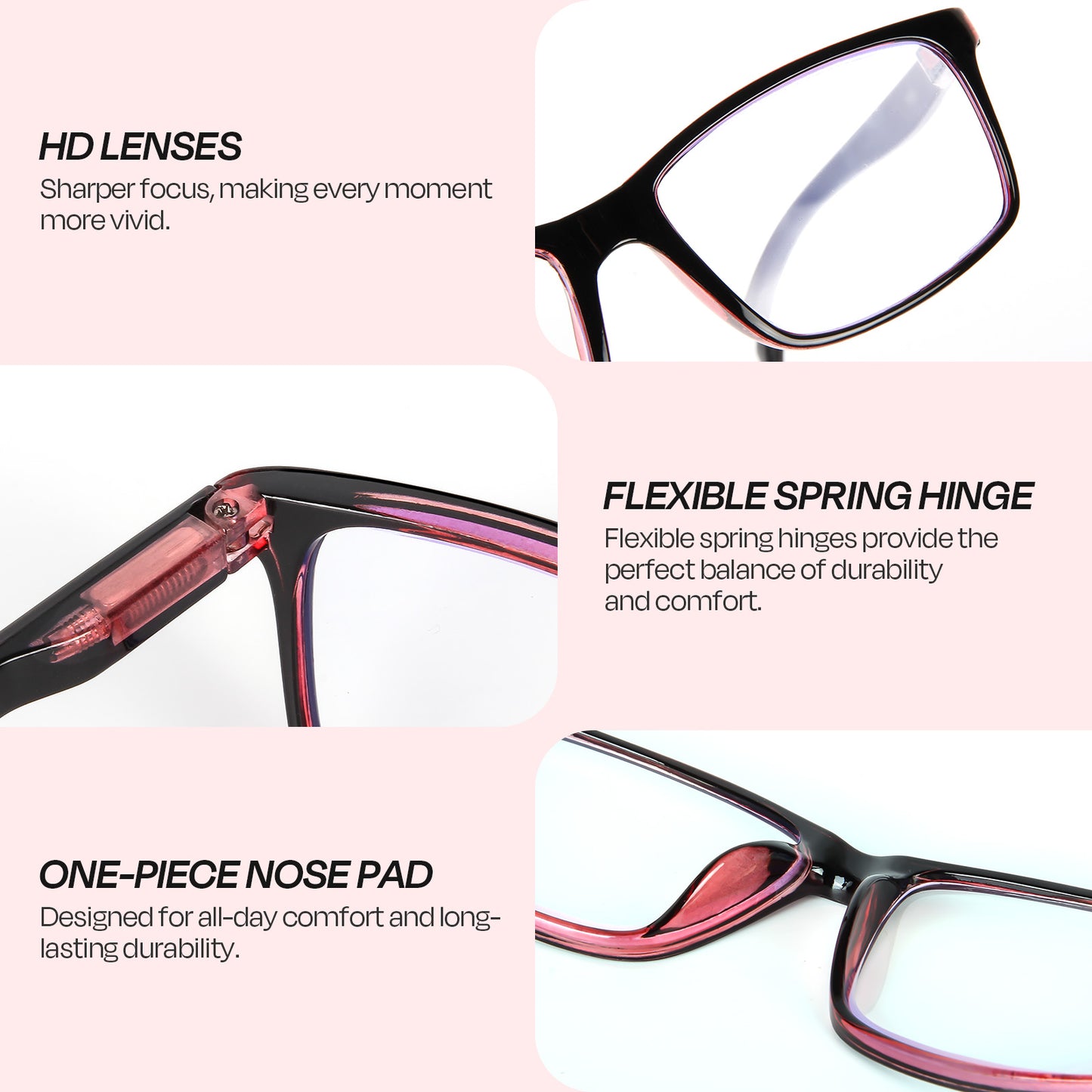 Reading Glasses 3 Pairs Fashion Readers Spring Hinge with Pattern Print Eyeglasses for Men&Women, Mix Color