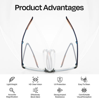 3 Pack Reading Glasses for Men&Women, Eyeglasses,Foldable Fashion Readers Spring Hinge with Pattern Print Eyeglasses, Computer Eye Glasses