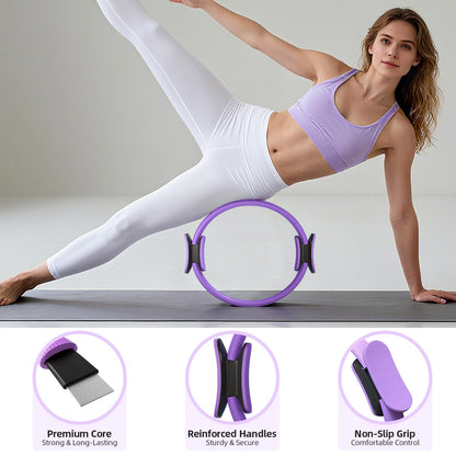 Pilates Ring Set – Pilates Kit for Home Workouts with Ball, Resistance Bands, Sliding Discs & Grip Socks, Portable Pilates Essentials Accessories for Women Beginners, 9 in 1 Pilates Equipment