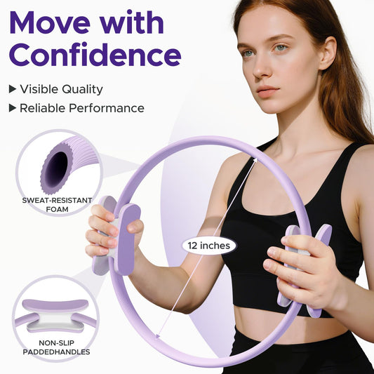 Pilates Ring Kit for Women, Pilates Equipment Accessories, Home Workout Set with Magic Circle, Mini Exercise Ball, Ankle Resistance Bands & Yoga Socks, for Fitness, Toning & Better Me Gifts