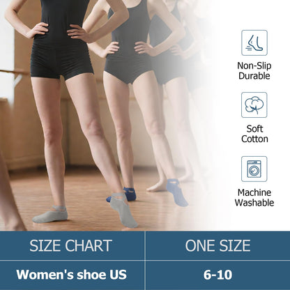 Yoga Socks with Grips for Women - Non Slip Pilates Socks with Grippers on Bottom, Grippy & non skid Barre Hospital